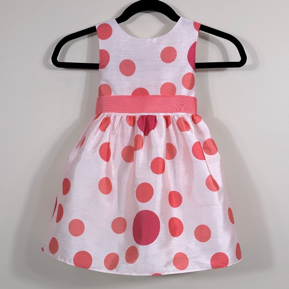 Rosenau Girl Dress 4T Pink Polka Dot Party Easter Birthday Wedding Special Event